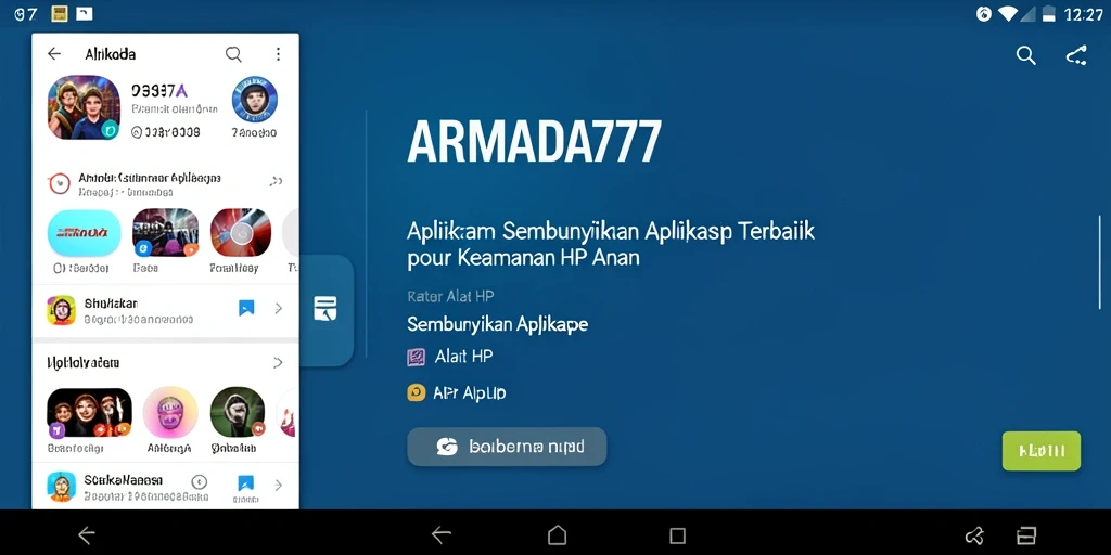 Antarmuka ARMADA777 yang menawan dan mudah digunakan untuk menyembunyikan aplikasi.