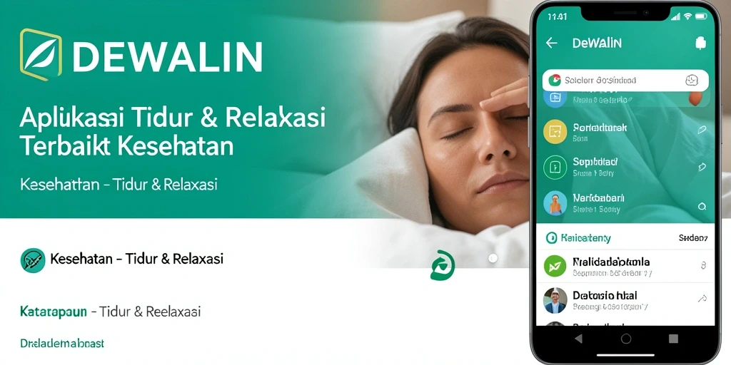 Antarmuka DEWALIN menampilkan berbagai fitur relaksasi untuk tidur yang berkualitas.
