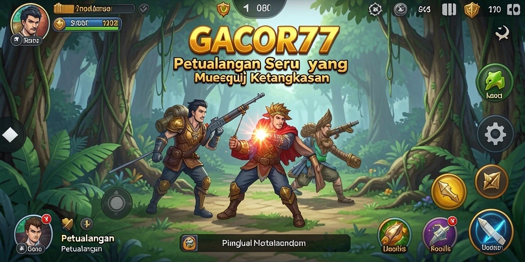 Tampilan antarmuka utama GACOR77 yang menarik dan penuh warna.