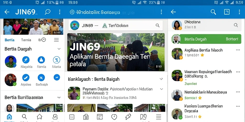 Antarmuka aplikasi JIN69 yang menampilkan berita daerah dengan jelas.
