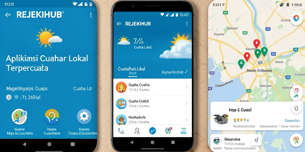 Antarmuka intuitif REJEKIHUB menampilkan informasi cuaca lokal yang akurat.