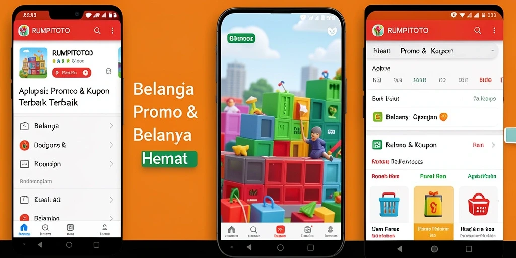 Antarmuka RUMPITOTO menampilkan berbagai kupon dan promo menarik.