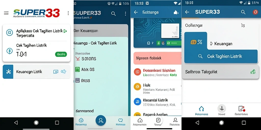 Antarmuka aplikasi SUPER33 menampilkan fitur cek tagihan listrik dengan jelas.