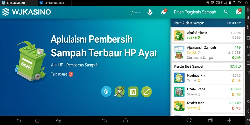 Tampilan antarmuka WJKASINO yang intuitif untuk Pembersih Sampah.